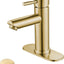 Grifo baño una manija acero inox oro cepillado con drenaje