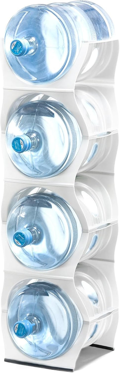 Estante apilable para botellas 5gal polipropileno blanco
