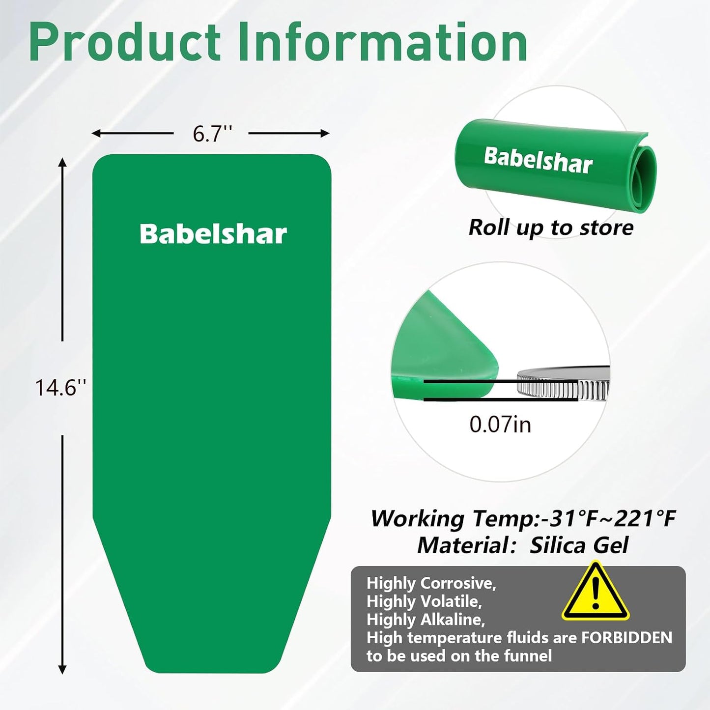 Embudo flexible plegable para cambio aceite automotriz