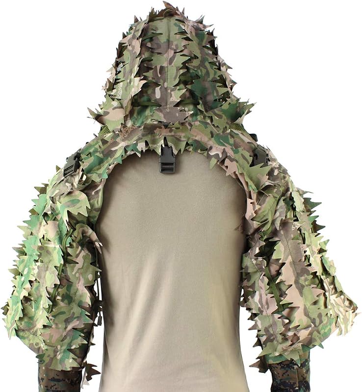 Chaparro Ghillie Viper con hojas 3D y base táctica