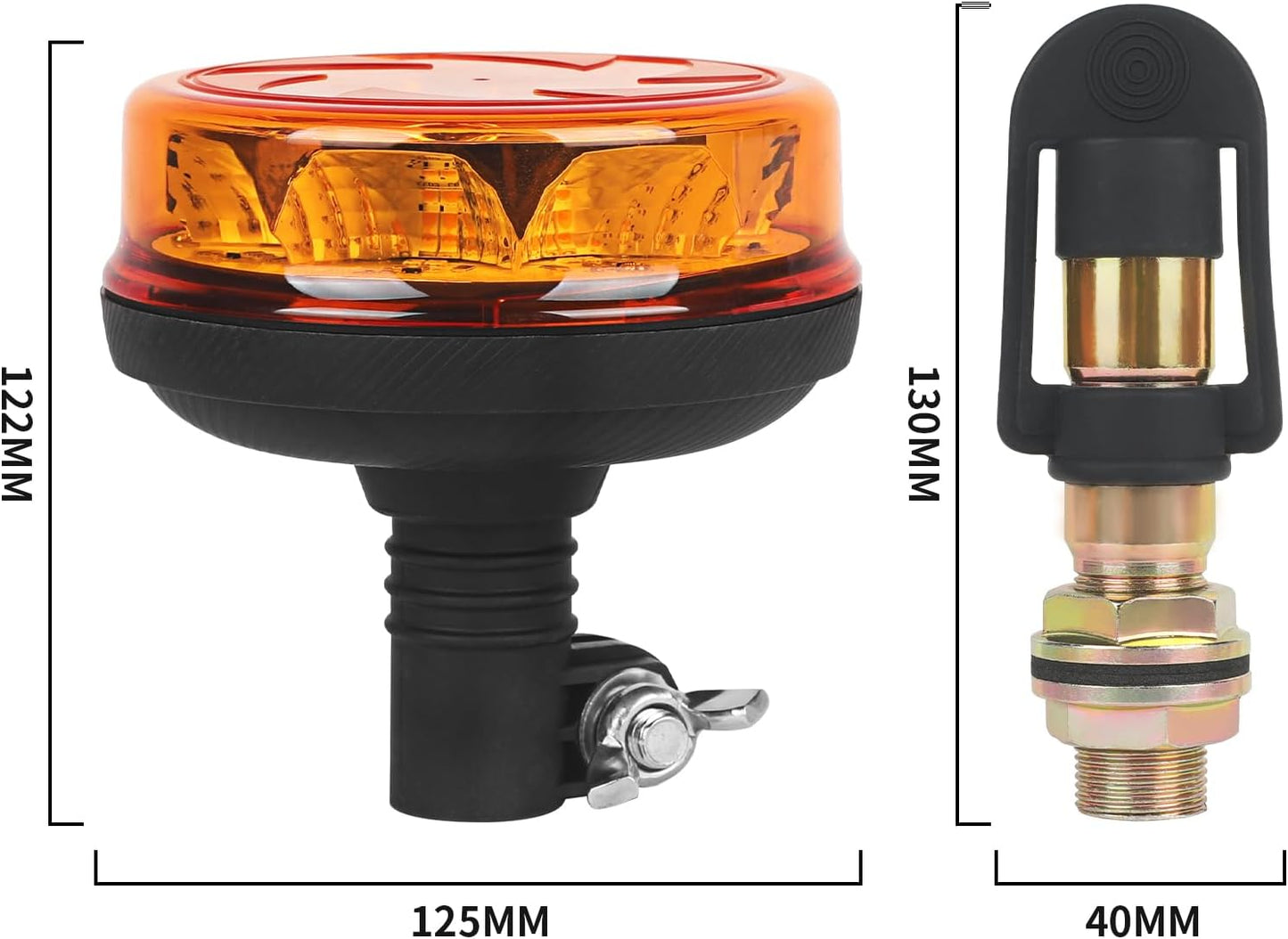 Luz baliza LED amarilla naranja 12-24V forma I
