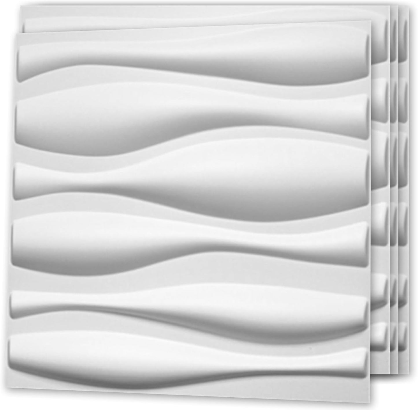 Panel pared 3D PVC 32ft2 decoración interior blanco