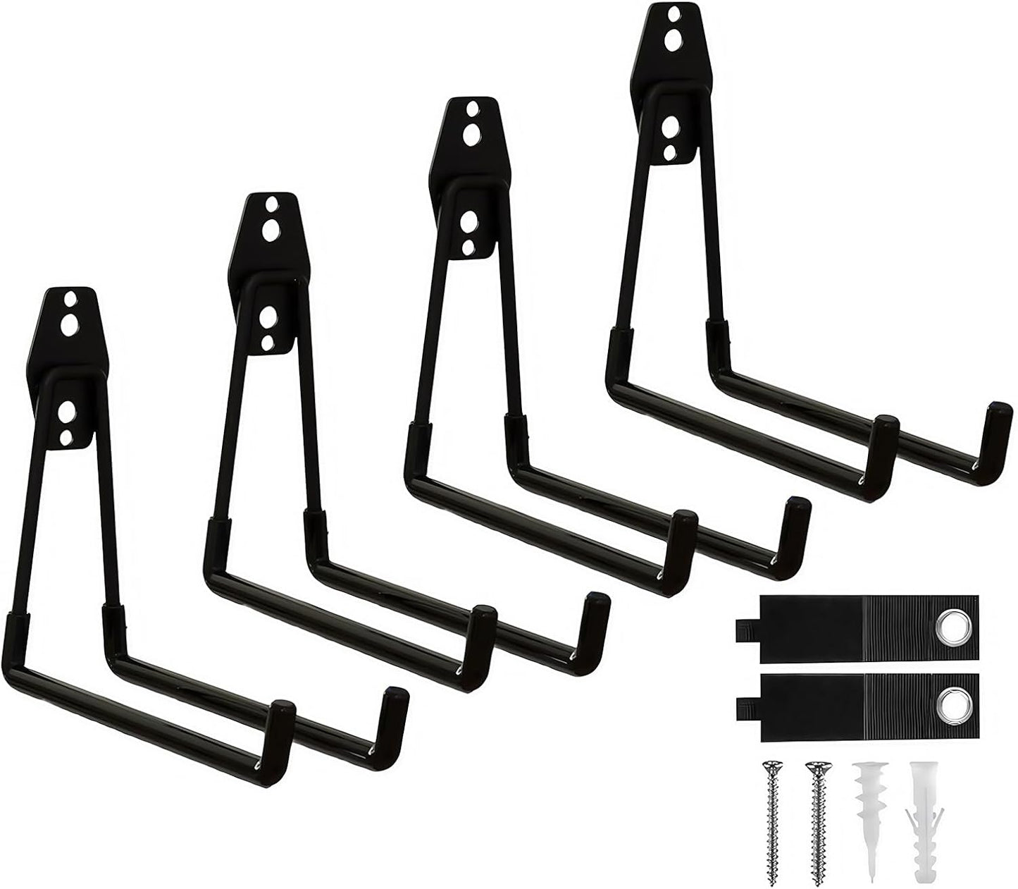 4 Ganchos Pared Cuadrados para Garaje Bicicletas