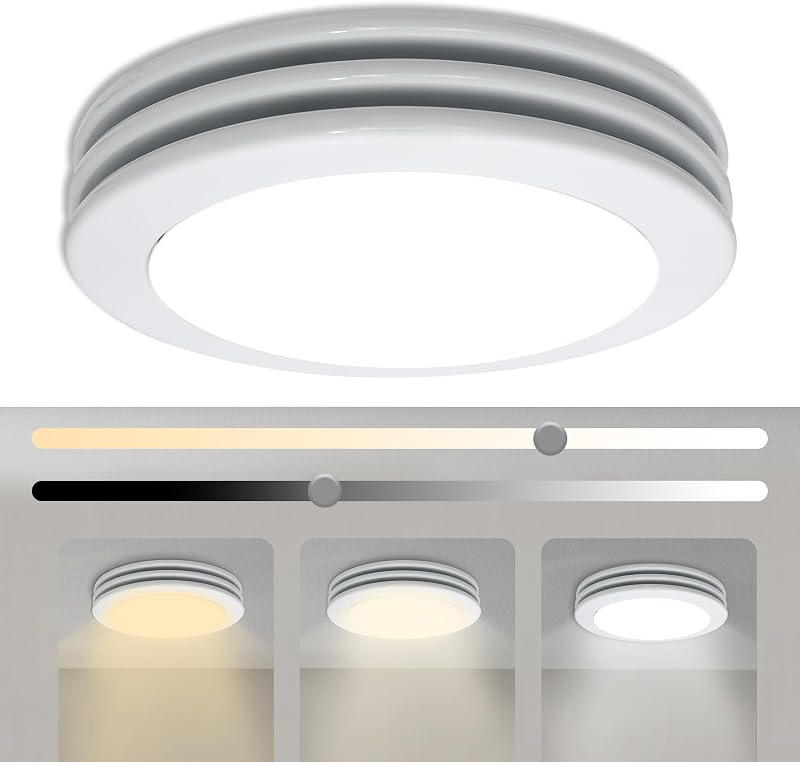 Extractor baño con luz led 3cct 80cfm redondo blanco