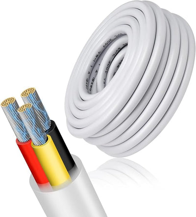 Cable eléctrico 20/3 AWG 100 ft trenzado cobre estañado