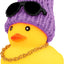 Adornos pato goma casco hélice navideño U-morado