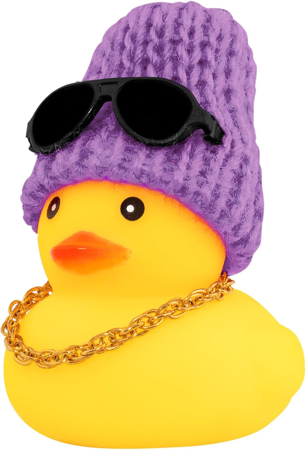 Adornos pato goma casco hélice navideño U-morado