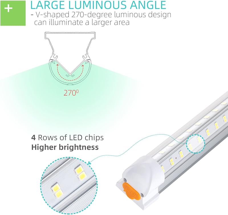 Luz LED tienda forma V 25W 3100lm 6500K set 2