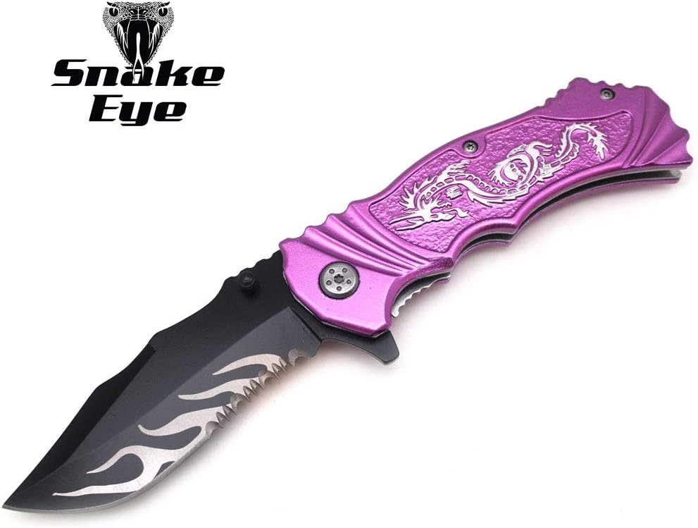 Cuchillo camping mango fantasía dragón