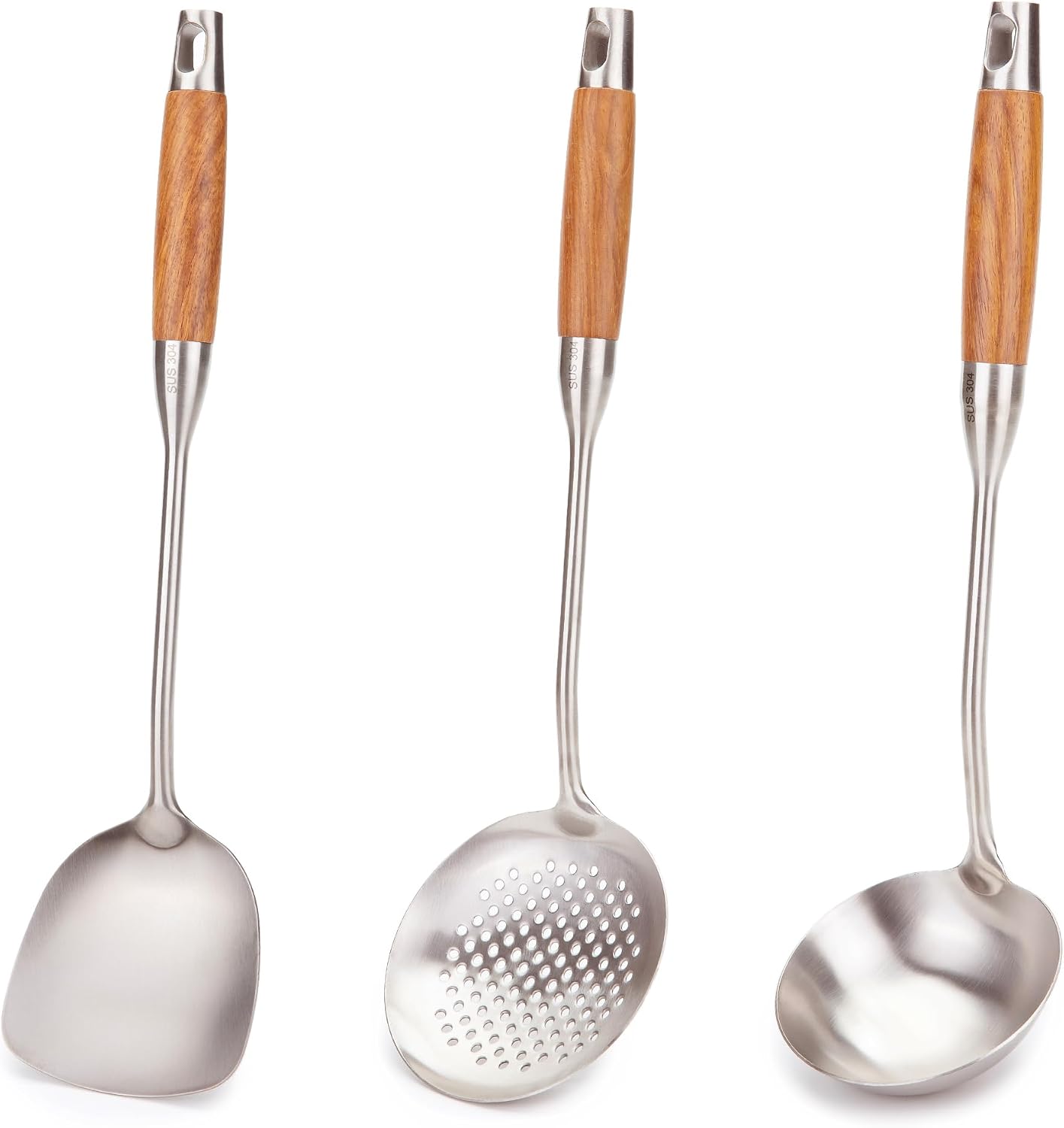 Juego 3 Pzas Utensilios Wok Acero Inox 14-15pulg