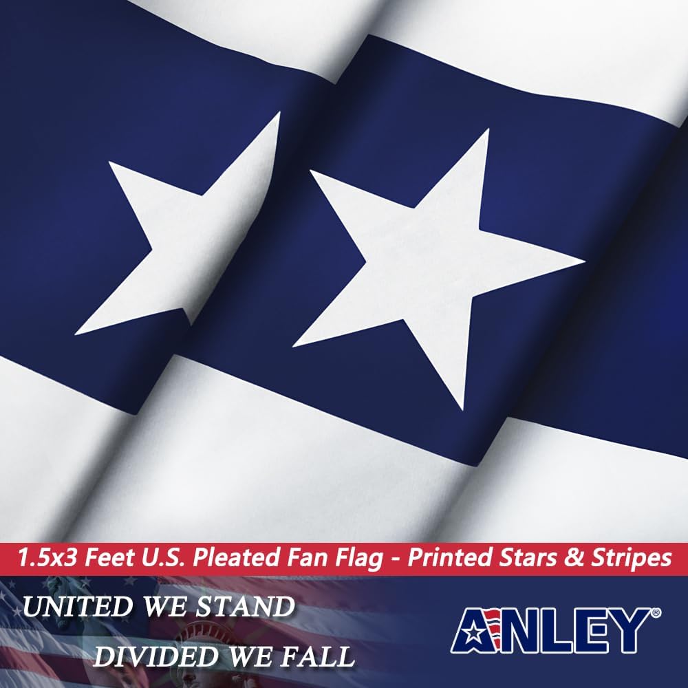 Bandera plisada EE.UU. 1.5x3ft estrellas y rayas
