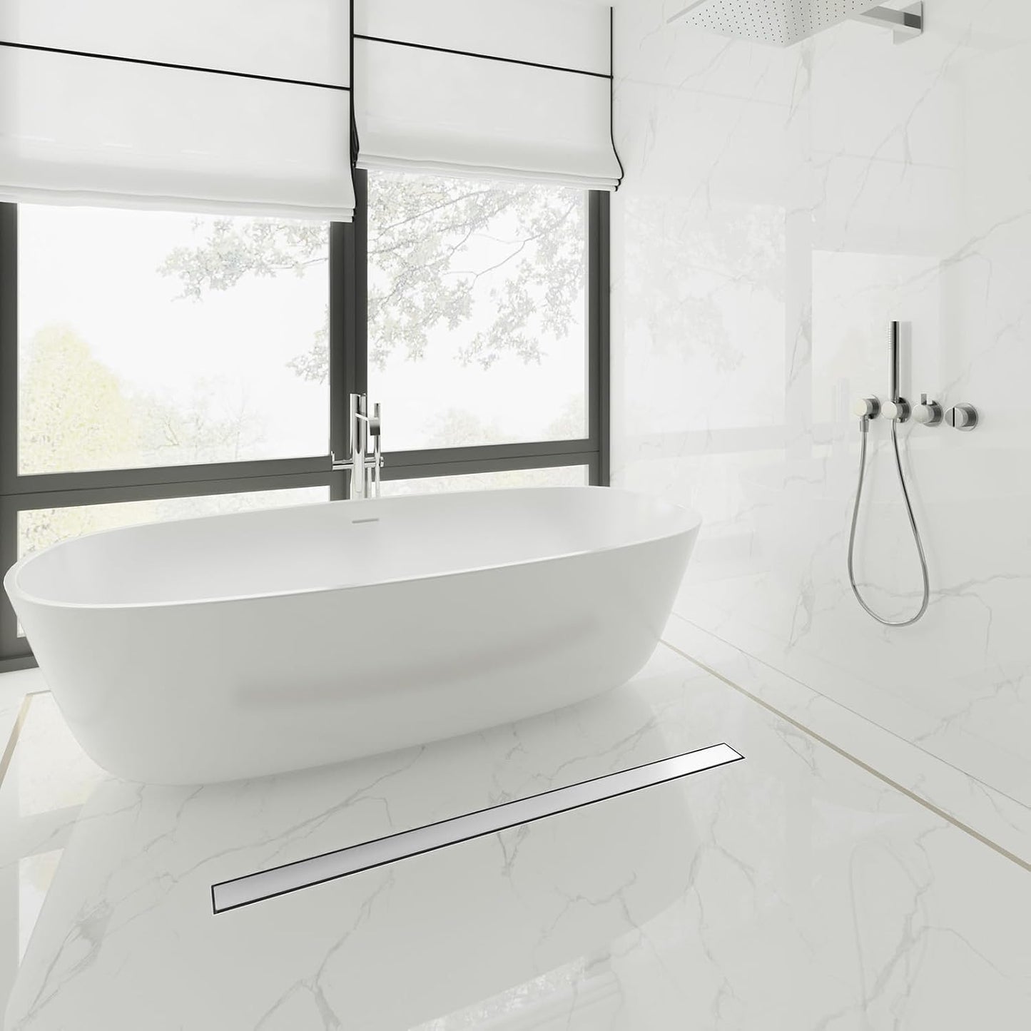 Drenaje ducha lineal 48pulg acero inox SUS304 níquel