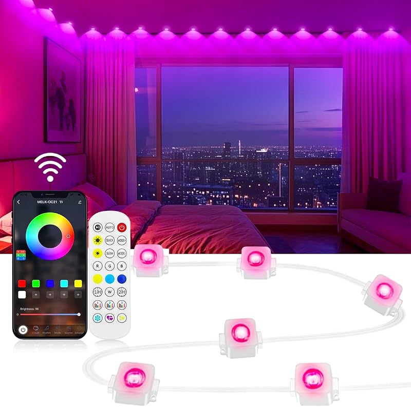 Cuerda luces LED RGB 17 LED 16.4 ft control app