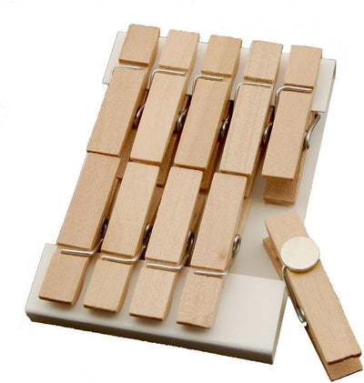 50 Pinzas madera imán para nevera