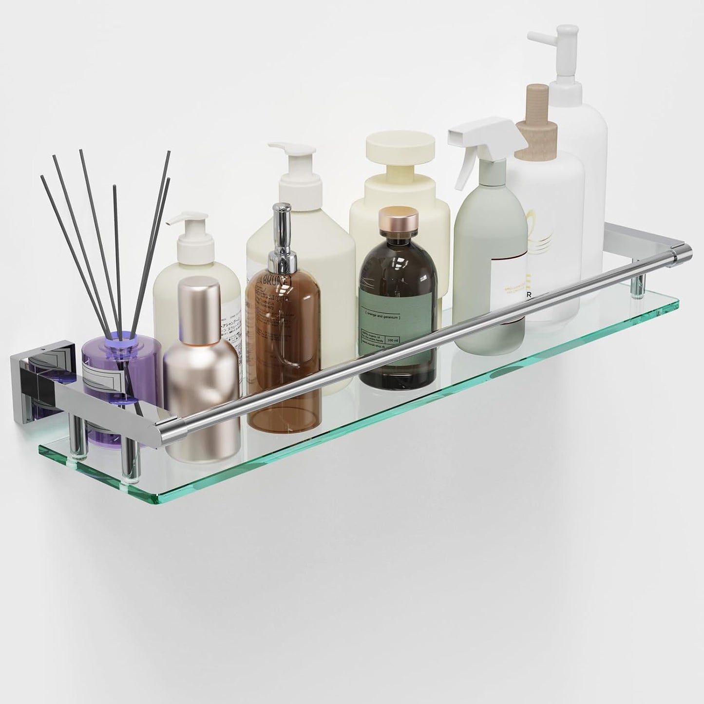 Estante vidrio baño 24pulg acero inox cromado