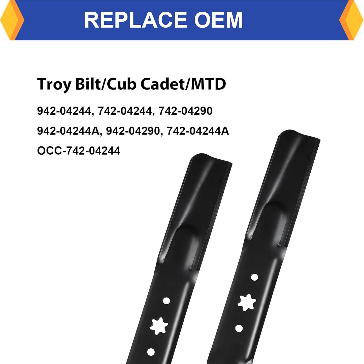 2 Cuchillas Repuesto Cortacésped MTD Cub Cadet Troy-Bilt 46