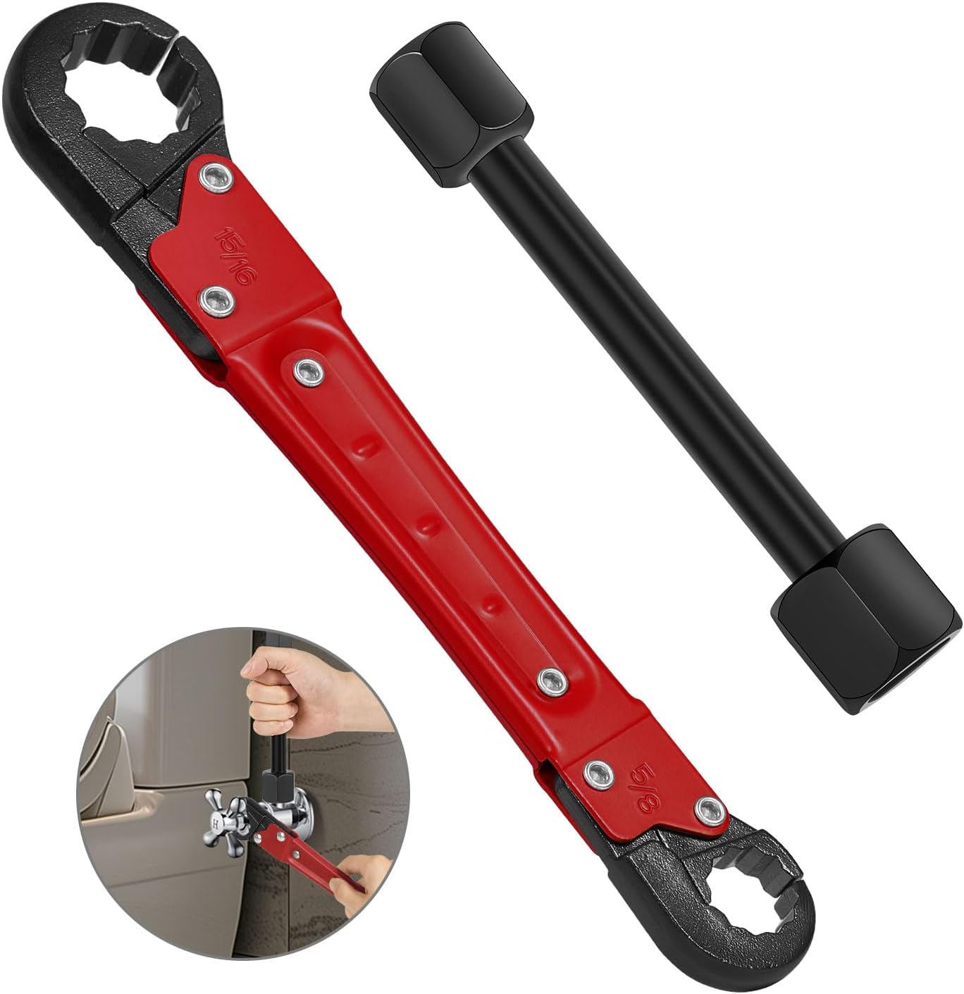 Set llaves angulares fontanería para tuercas espacios
