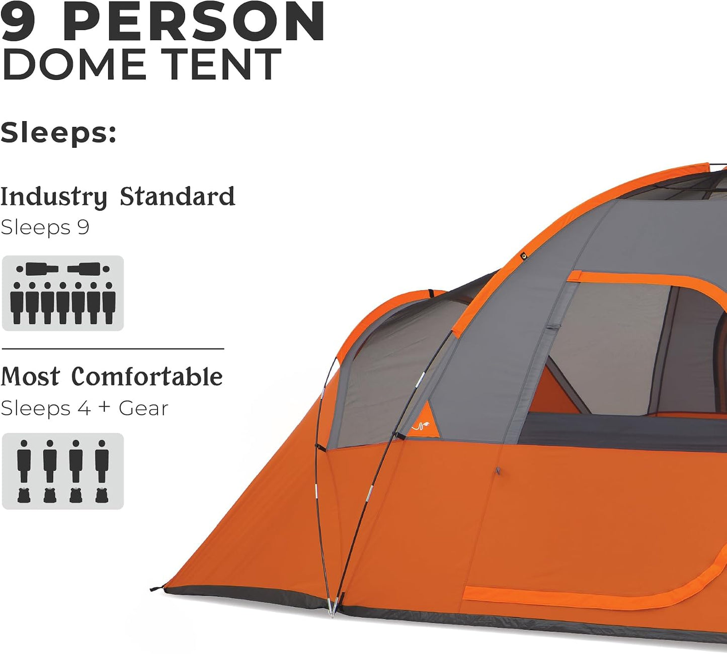 Tienda campaña CORE para 3-9 personas con loft de equipo