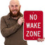 Letrero No Wake Zone aluminio 12x18pulg