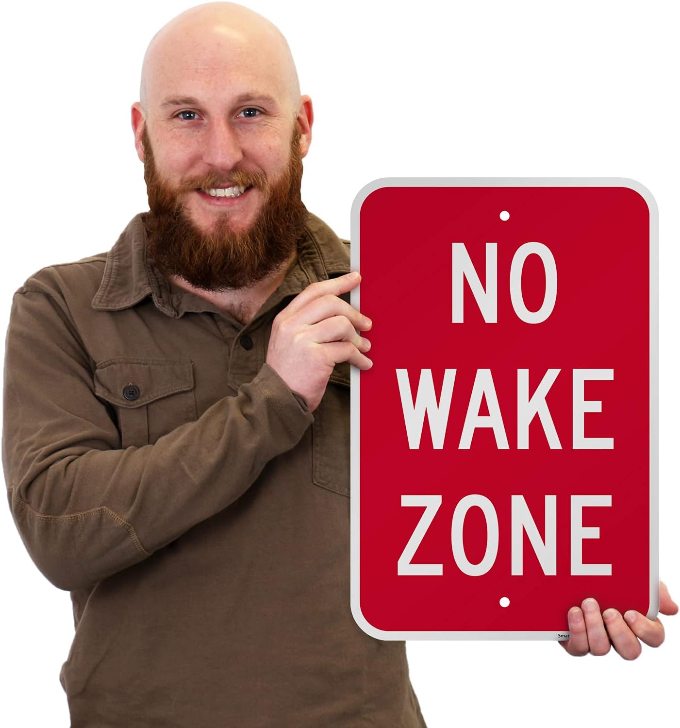 Letrero No Wake Zone aluminio 12x18pulg