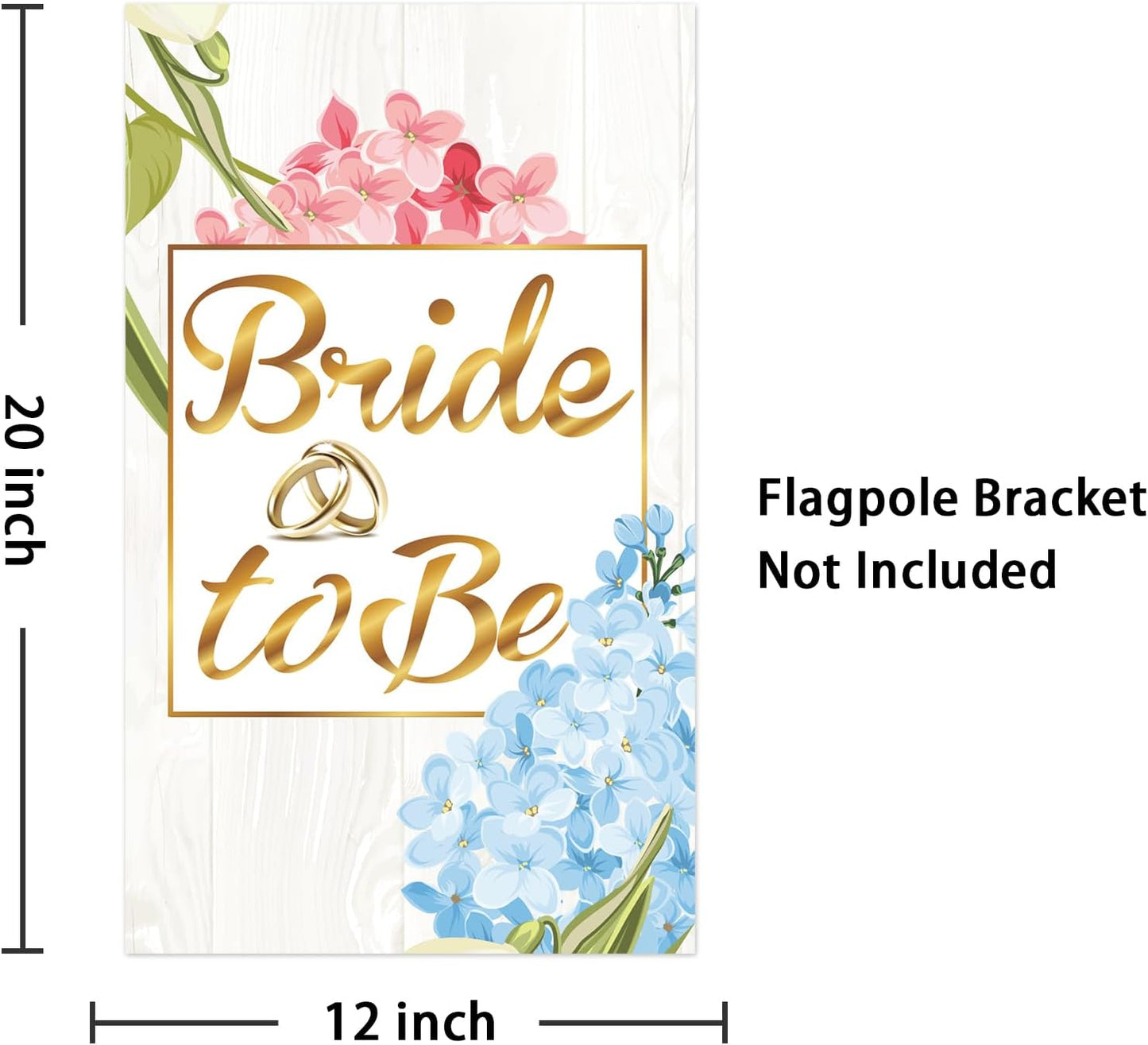 Bandera jardín 12x20" doble cara para fiesta boda