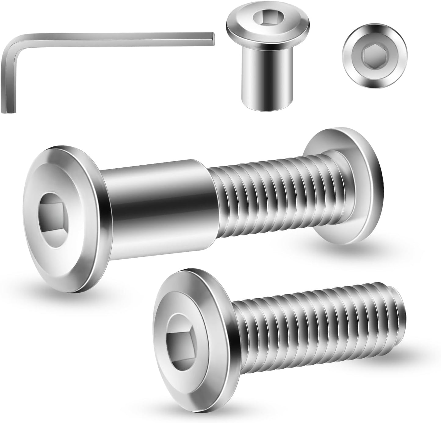 Set 10 tornillos cabeza plana hex 1/4-20 x 3/4 acero inox 304