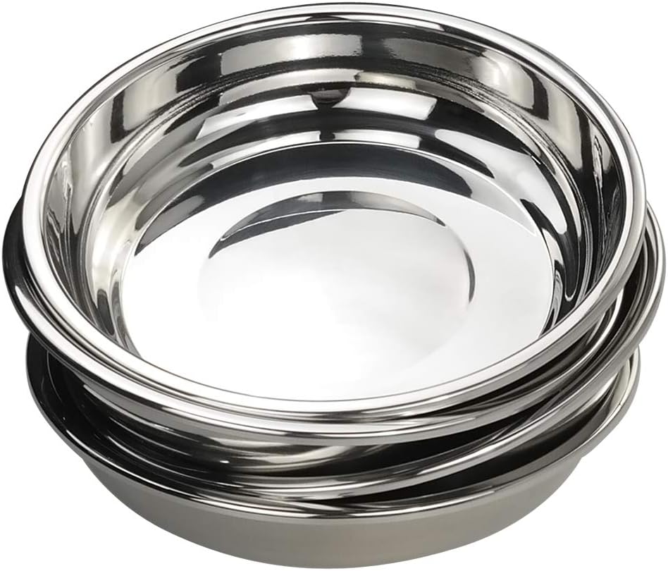 Set 4 platos llanos acero inox 18/10 8.65pulg