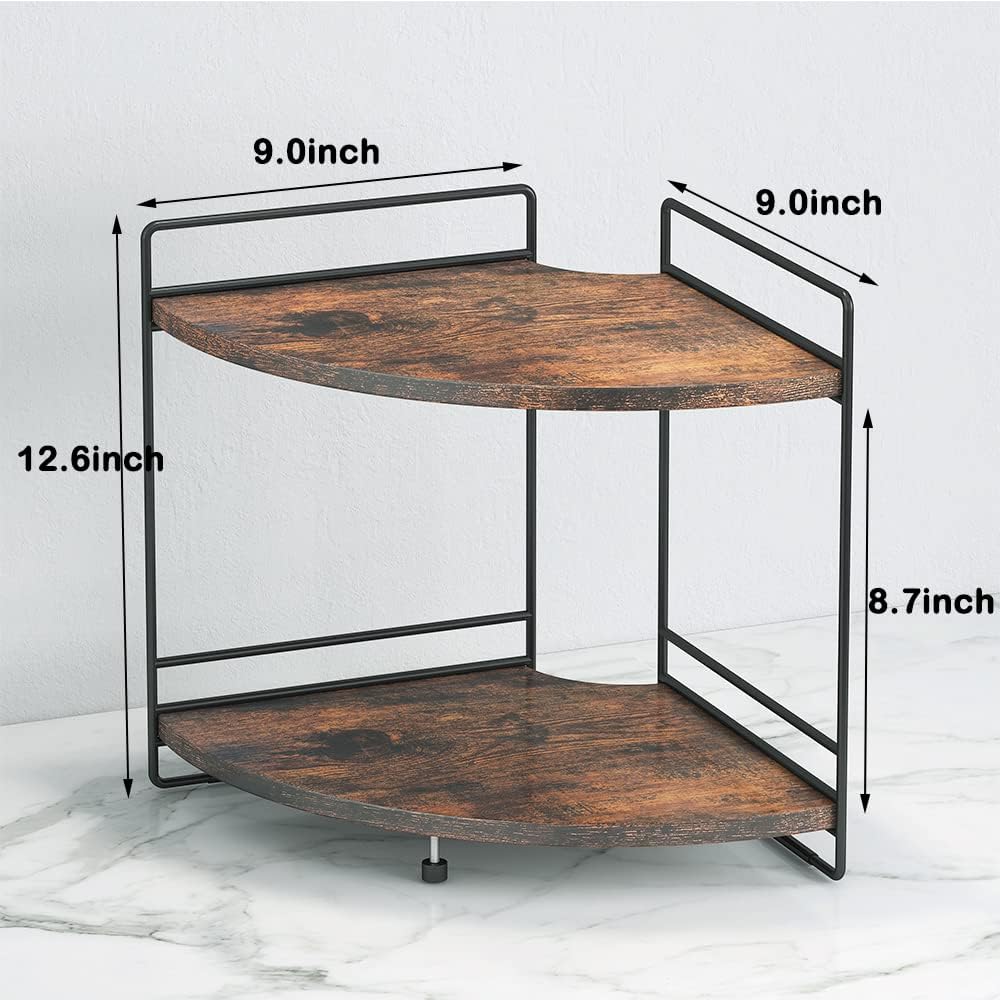 Organiz. baño 2 niveles estante esquinero madera