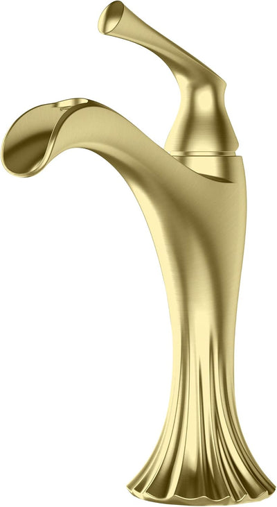 Grifo lavabo baño un solo control oro cepillado