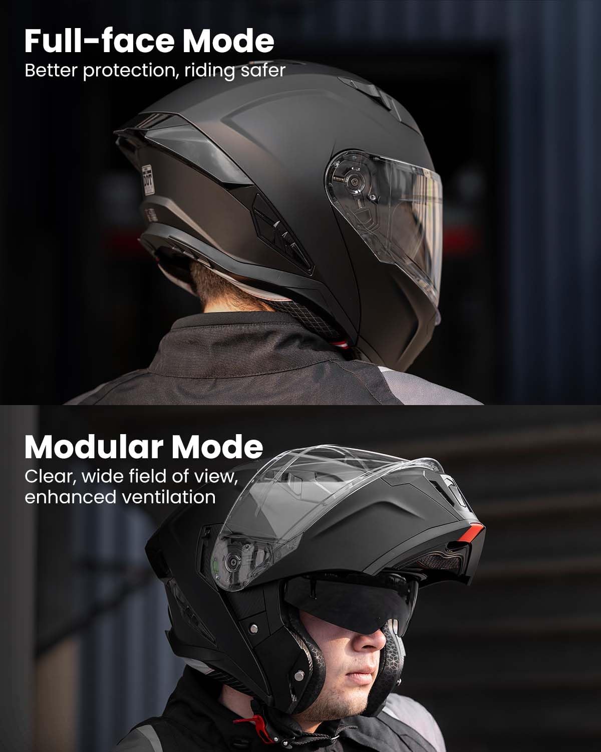 Casco modular cara completa doble visera abatible modelo 928