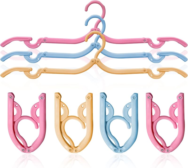 12 Perchas Plegables Viaje Tendedero Ropa 3 Colores