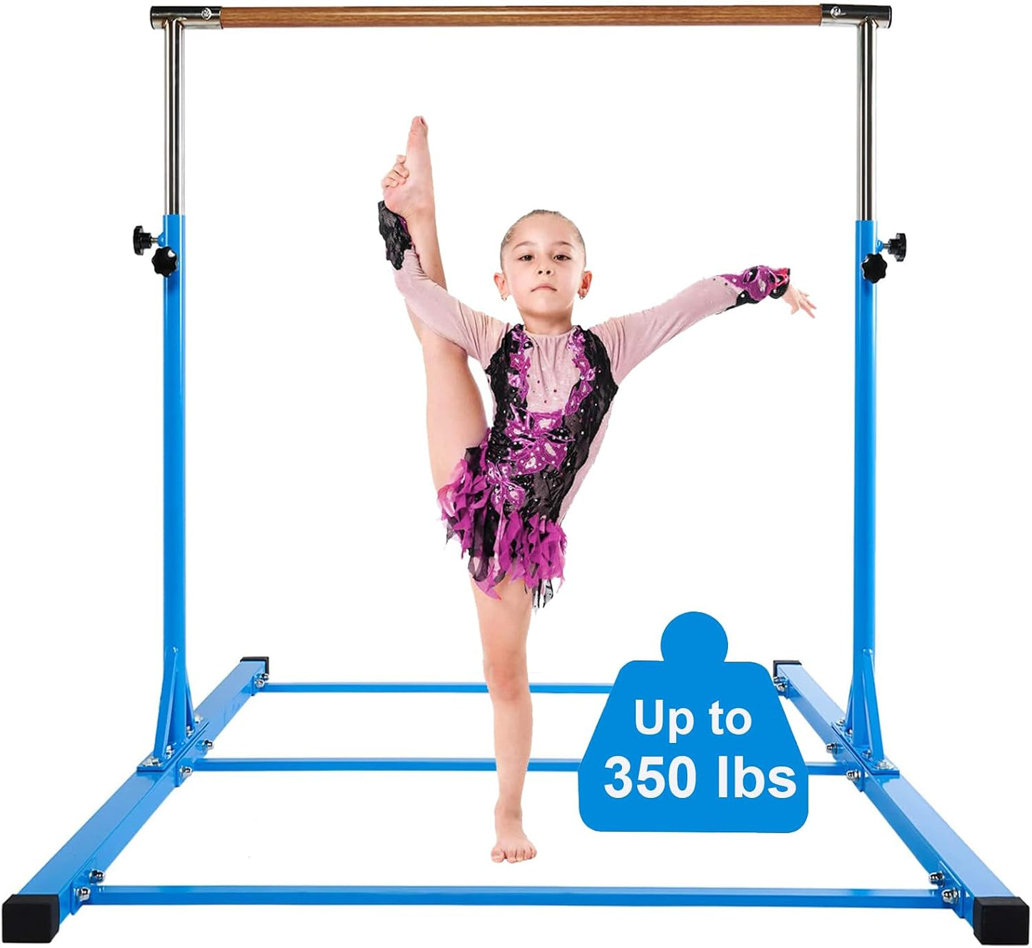 Barra gimnasia niños 3-5ft 1-11 niveles acero inox 350lb