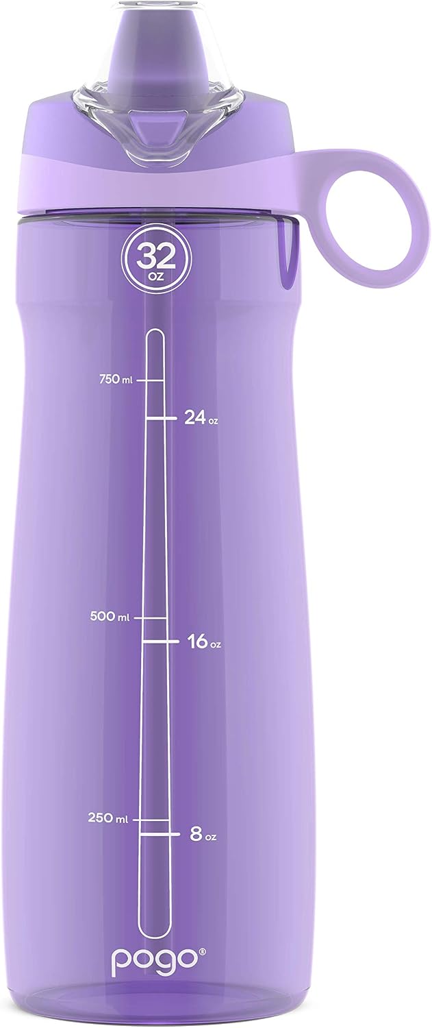 Botella agua plástico reutiliz. sin BPA 32-40oz con asa