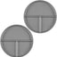 2 Pzas Placas Control Porciones 9pulg Redondas Gris Claro
