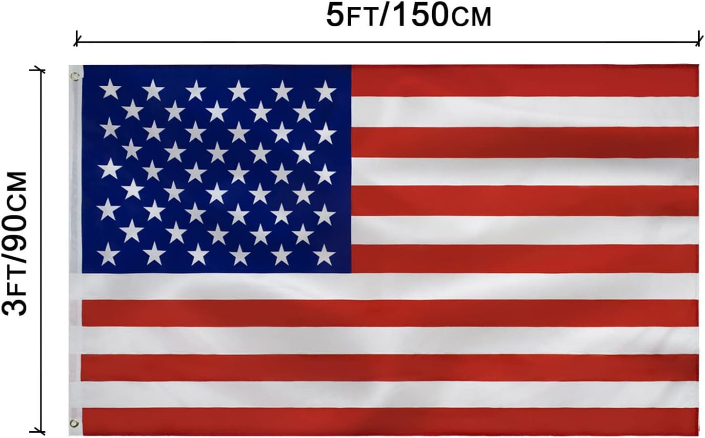 Bandera EE.UU. 3x5ft poliéster color vívido doble costura