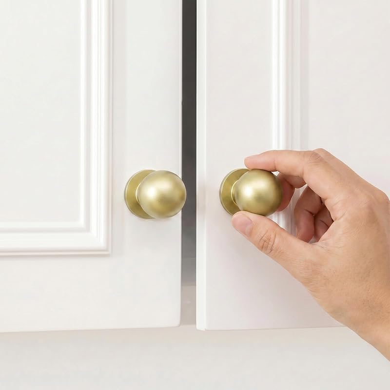 30 Pomos Aluminio Dorado 15/16" para Cocina Baño Cajón