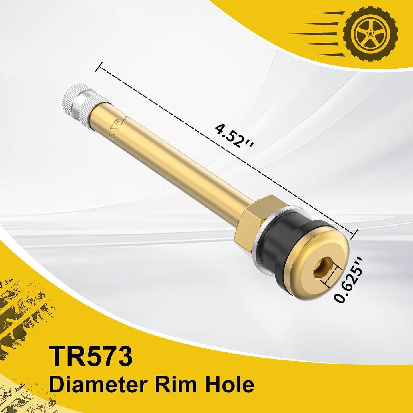 10 Vástagos Válvula Latón TR573 0.748" 4.49"