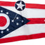 Bandera Ohio 4x6pulg exterior bordada rayas latón
