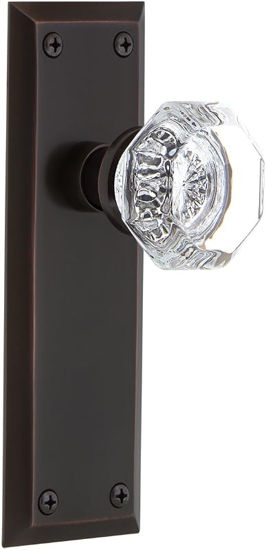 Pomo puerta cristal con placa Nostalgic Warehouse