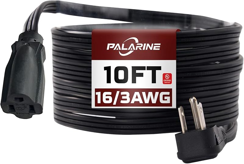 Cable extensión plano negro 10ft 16/3 SPT-3 13A para cocina oficina