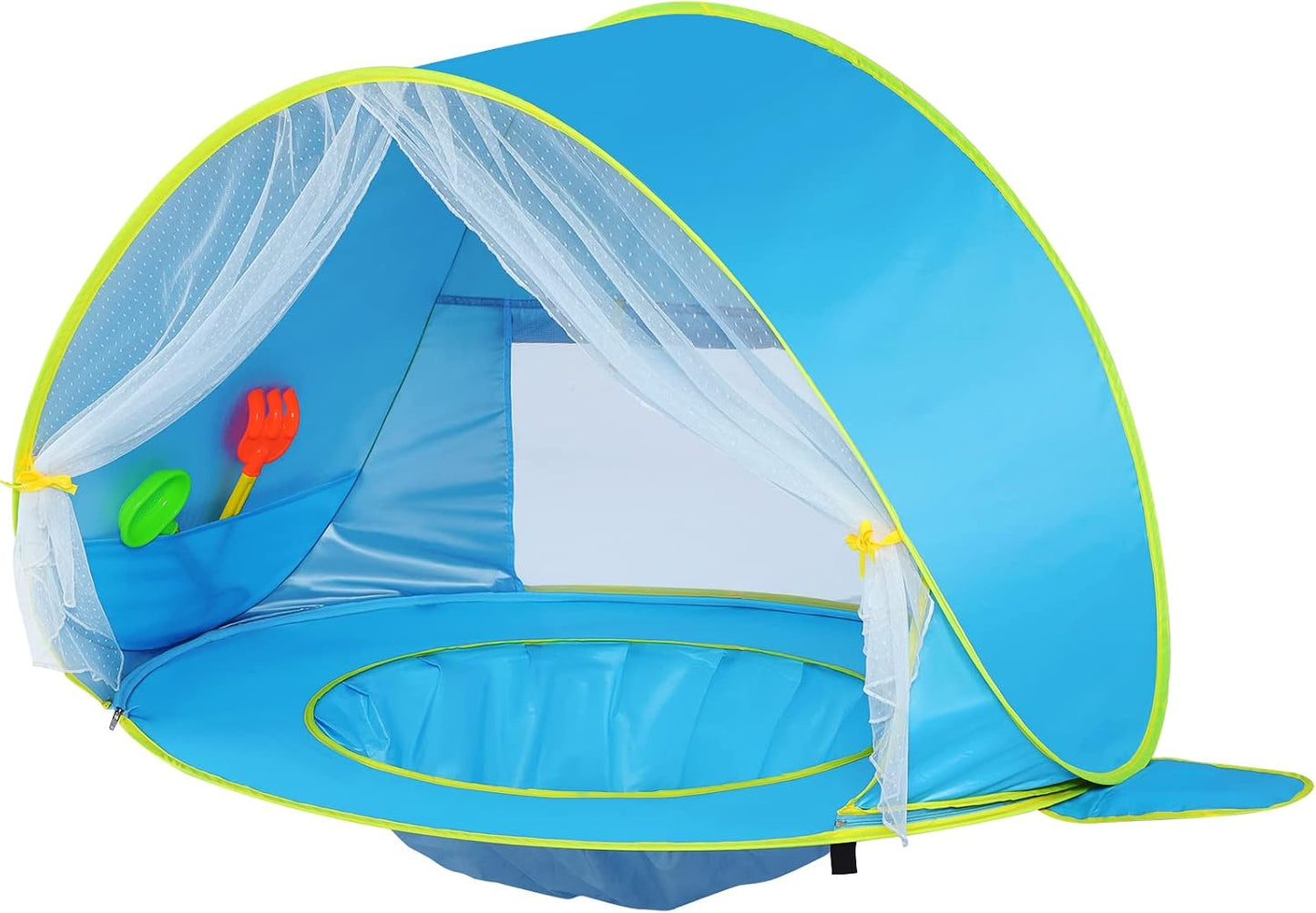 Tienda playa bebé UPF50 con toldo piscina fácil instalar