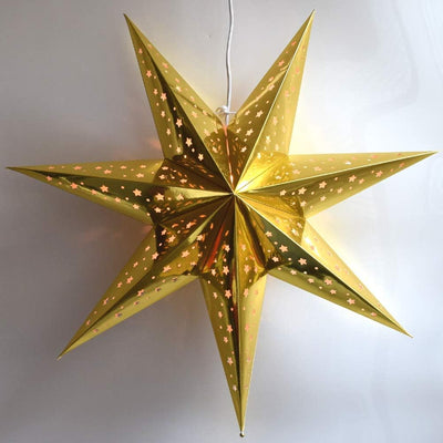Faroles papel estilo estrella decoración