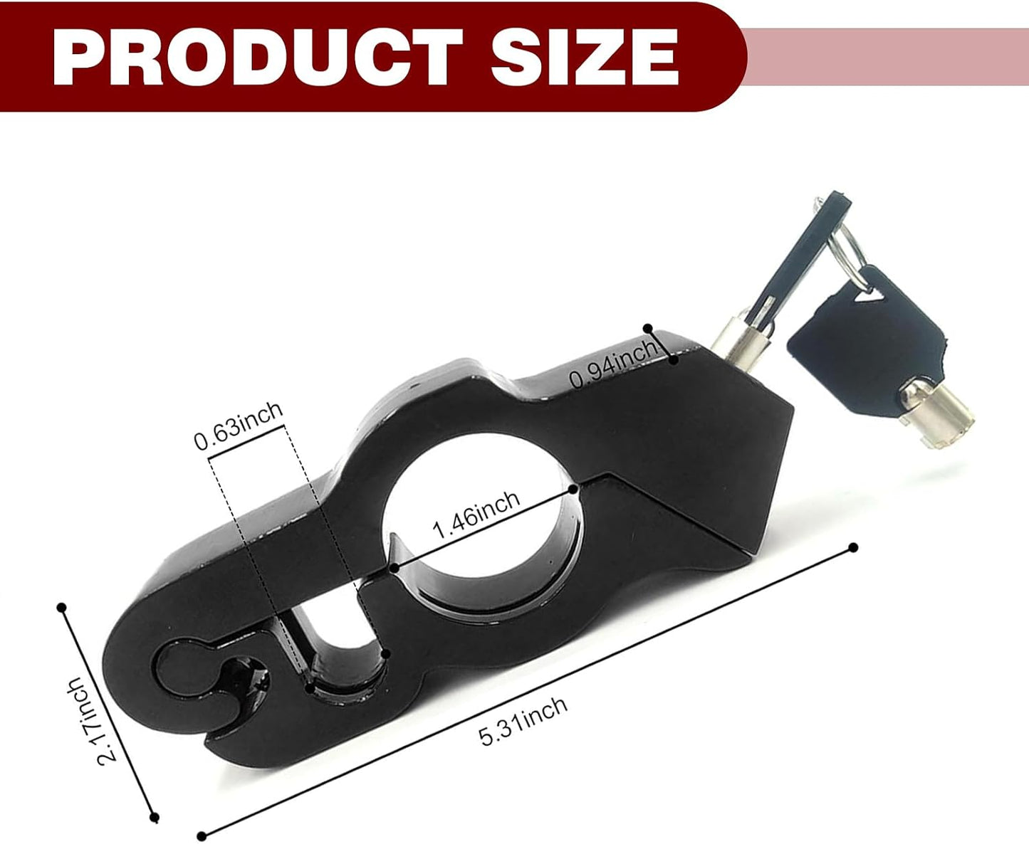 Cerradura manillar motocicleta antirrobo ajustable negro