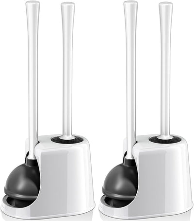 Set émbolo cepillo inodoro soporte 2en1 blanco
