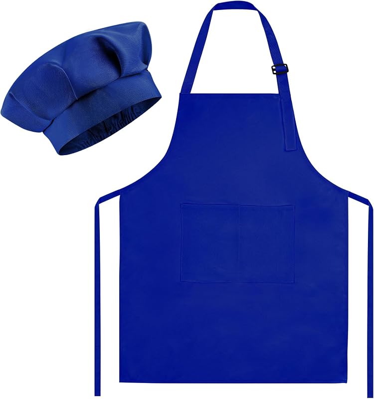 Gorro y delantal chef niños ajustable con 2 bolsillos