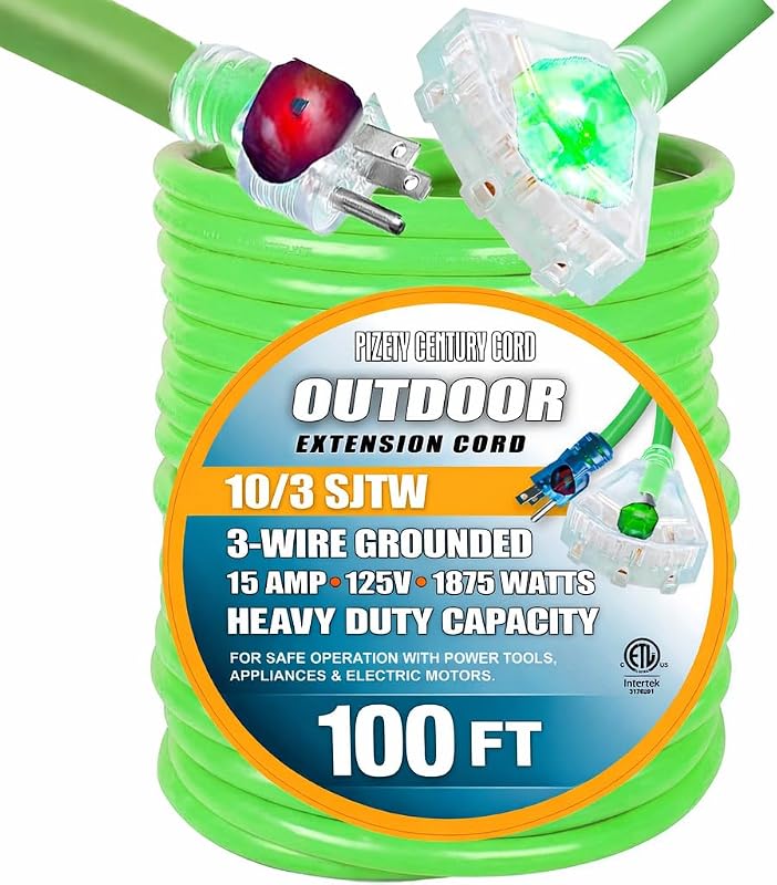 Cable extensión 100ft SJTW 10/3 impermeable 15A