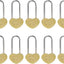 10 Candados Corazón 3.5x1.969" Sin Llave Boda San Valentín