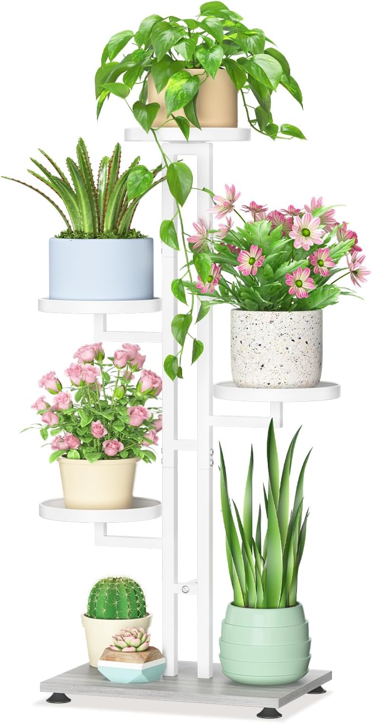 Soporte plantas 4 niveles metal resistente para interiores