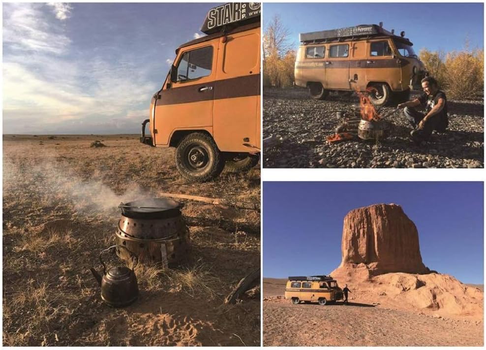 Parrilla camping acero inox portátil exterior