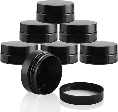 36 Recipientes Plástico 2oz Tapas Negras Sin BPA Viaje